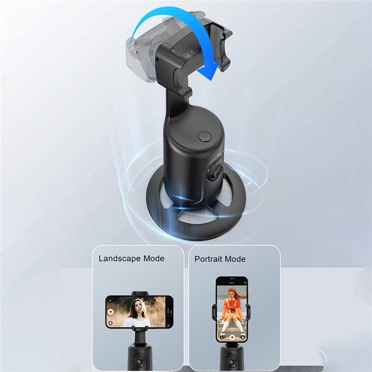 P01 Fotocamera con tracciamento automatico del volto e supporto per fotocamera con rotazione a 360 gradi, supporto per rilevamento del movimento del telefono con scatto intelligente per video in streaming vlog live