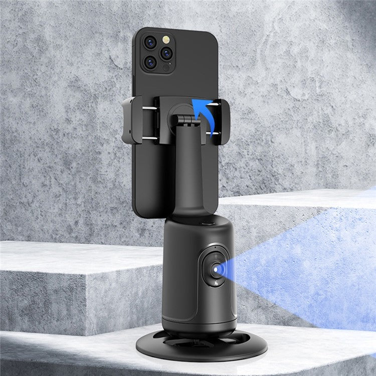 P01 Fotocamera con tracciamento automatico del volto e supporto per fotocamera con rotazione a 360 gradi, supporto per rilevamento del movimento del telefono con scatto intelligente per video in streaming vlog live