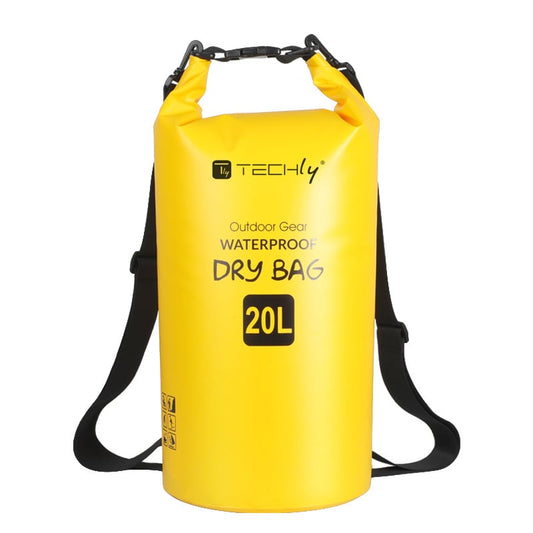Sacca Impermeabile 20L Dry Bag con Tracolla Regolabile Giallo