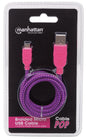 Cavo Micro USB Guaina Intrecciata USB2.0 A M/MicroB M Viola Blister
