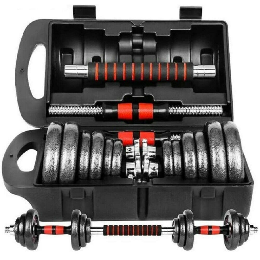 Set Manubri con Bilanciere Regolabile 15 kg o 20Kg – Ideale per Sollevamento Pesi e Bodybuilding