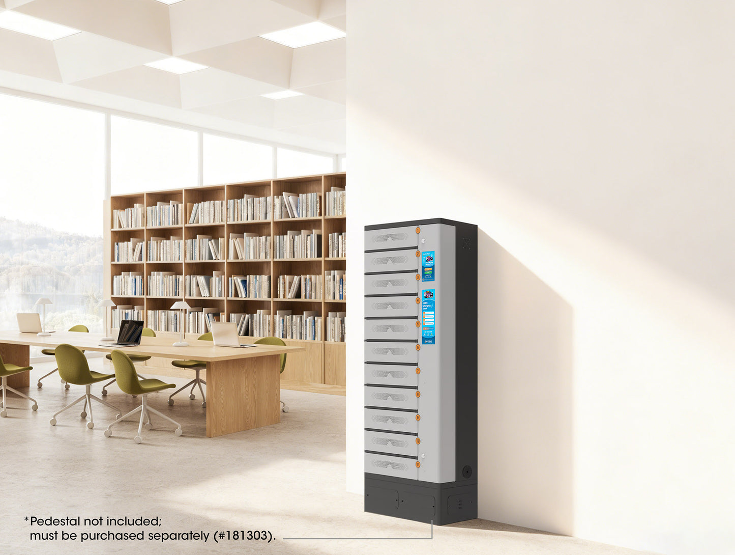 Armadio di Ricarica USB-C 11 Scomparti con Chiusura a PIN e Touchscreen 500W Grigio