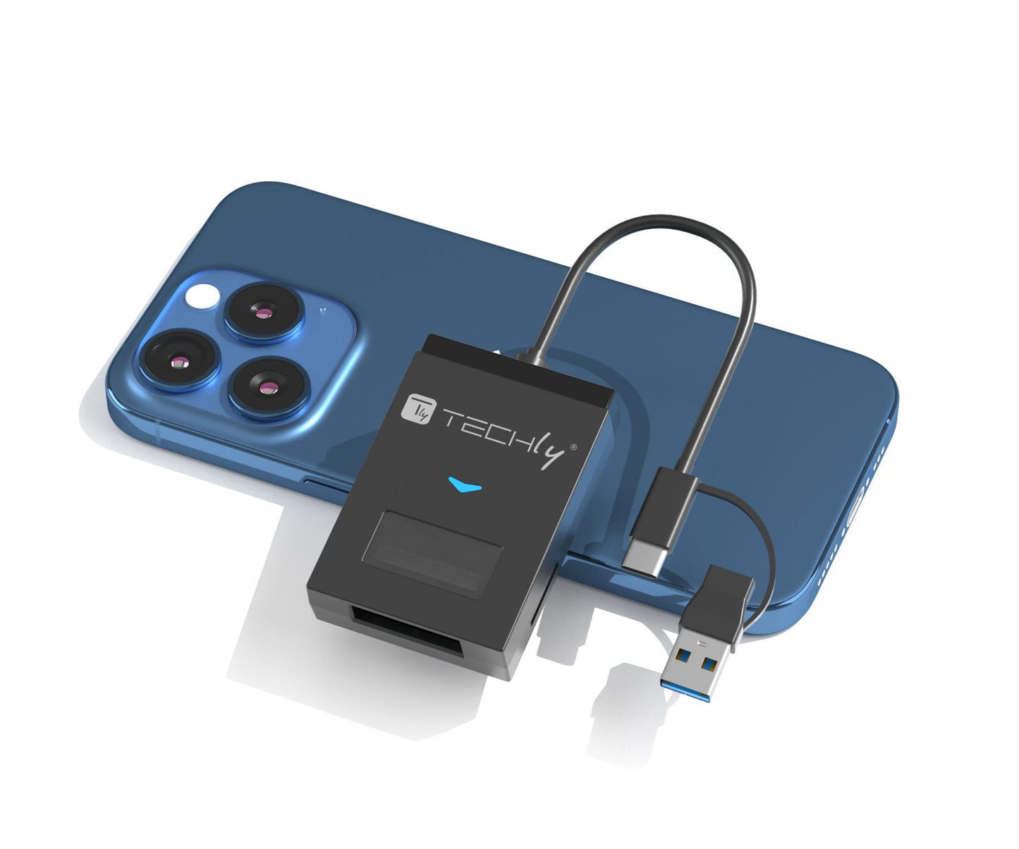 Adattatore USB-A/USB-C a NVME/SATA M.2 con Lettore Memorie SD/TF