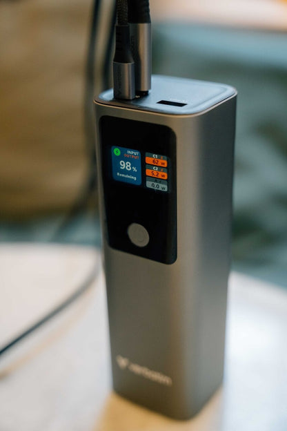 Power Bank 27000mAh 1x USB-A 2x USB-C con TFT Display, PD 3.1 140W