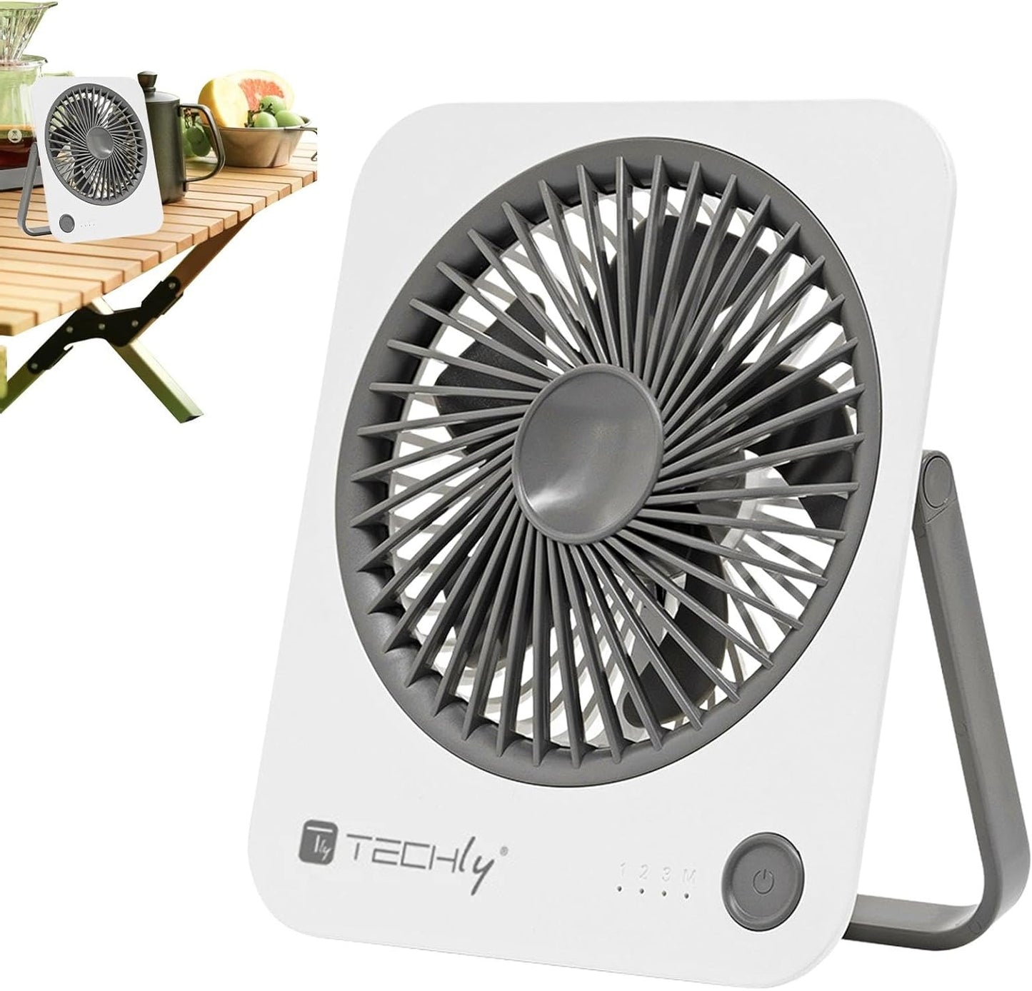 Ventilatore da Scrivania Ultra Sottile Pieghevole e Portatile a 4 Velocità