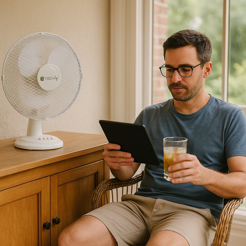 Ventilatore Rotante da Tavolo Diametro 30 cm a 3 Velocità