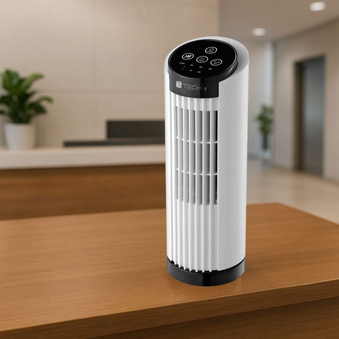 Mini Ventilatore a Torre 13'' 3 Velocità con Interruttore Touch Oscillazione 70° e Timer