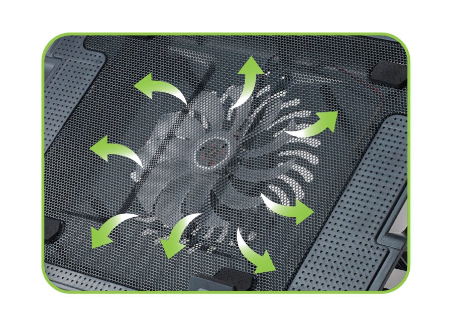 Supporto per notebook fino a 17.3'' con sistema di raffreddamento