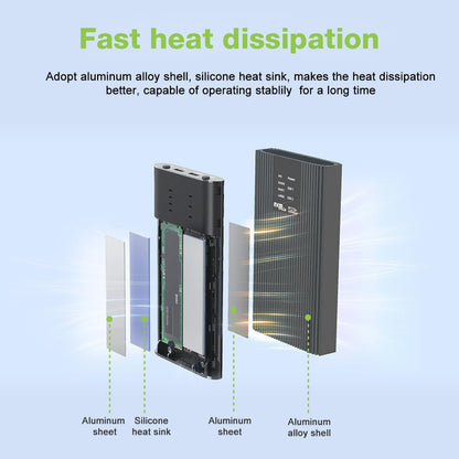 Box Esterno Duplicatore Clone Offline USB3.2 Gen 2x2 USB-C M.2 PCIe NVME 20 Gbps
