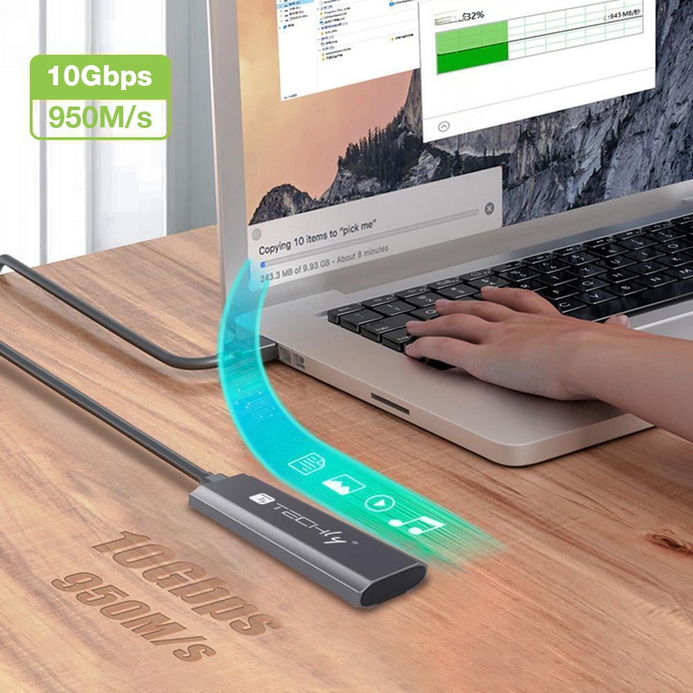 Box Esterno USB-C USB3.2 Gen2 NVMe/SATA M.2 SSD