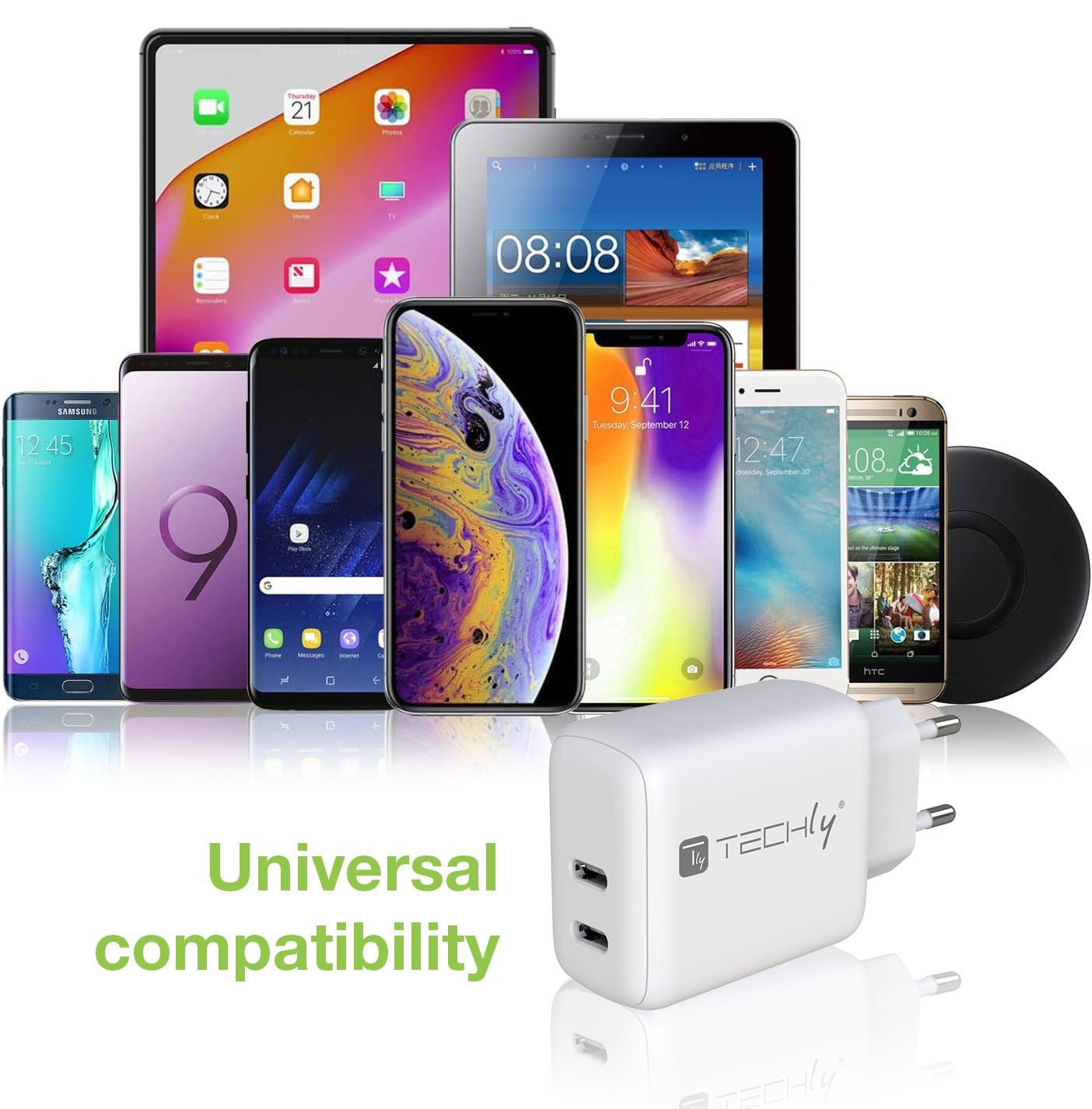 Caricatore Alimentatore 2 porte USB-C da Muro 35W