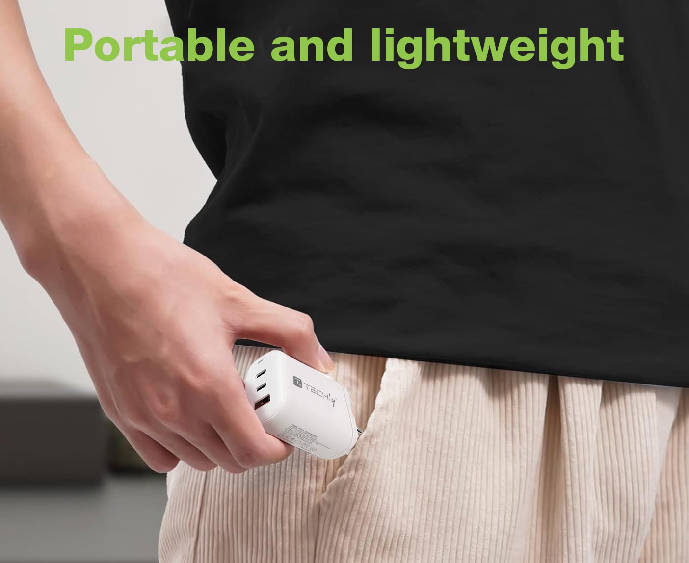 Caricatore Alimentatore 2 porte USB-C e 1 USB-A da Muro 65W