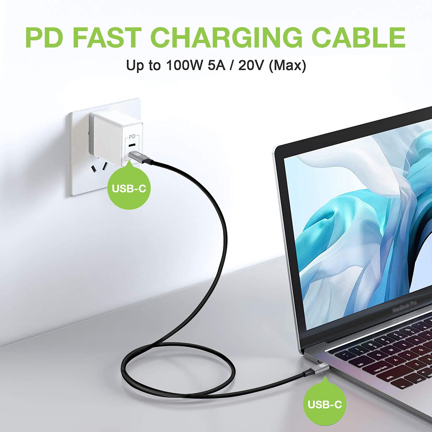 Cavo USB 3.2 Gen 2x2 USB-C M/M E-Mark 1m 4K Nero