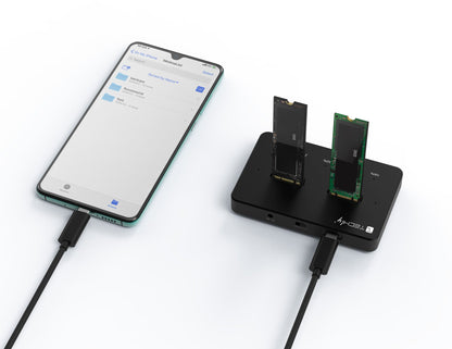 Docking Station Dual-Bay SSD M.2 NVME PCIe SATA 10 Gbps Duplicatori Clone Offline