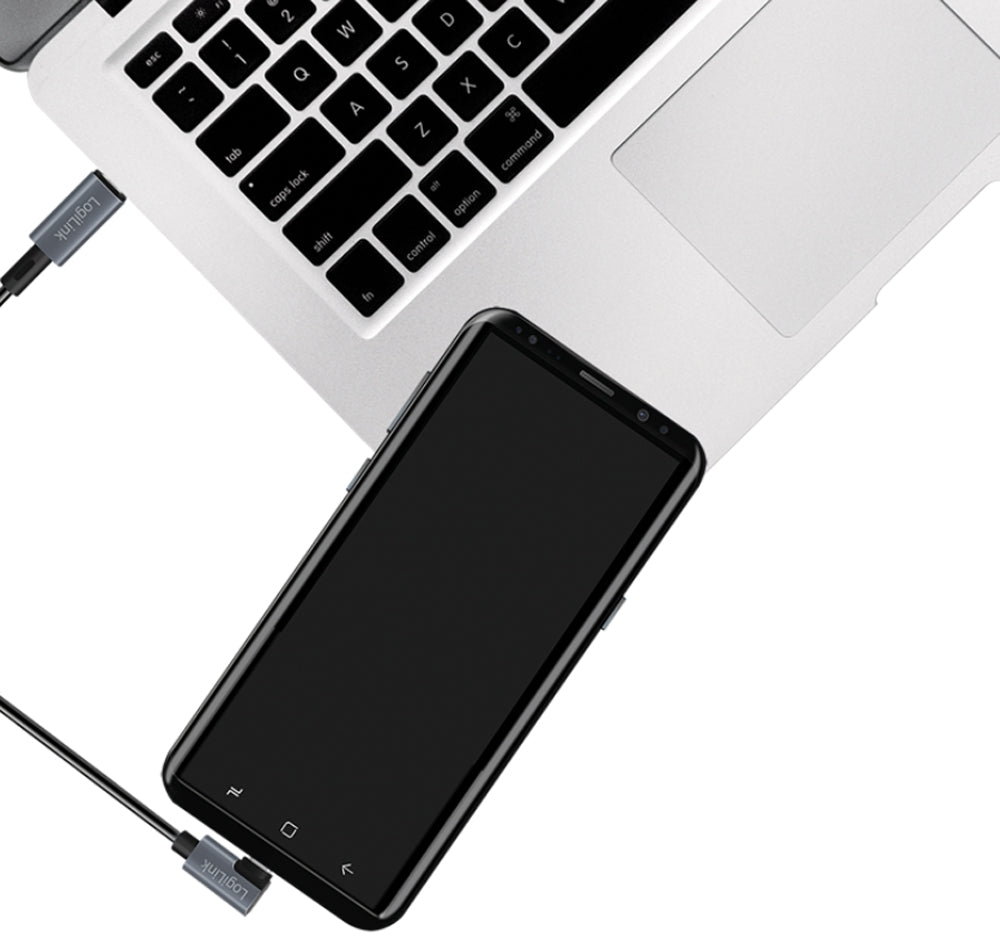 Cavo HighSpeed E-mark PD USB-C Maschio Angolato/USB-C Maschio Dritto 1m Nero