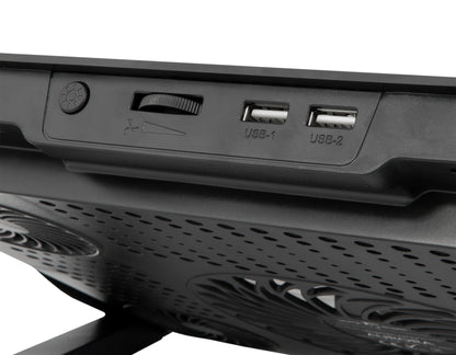 Dissipatore USB per Notebook fino a 17.3'' con 6 Regolazioni di Altezza e 2 Porte USB