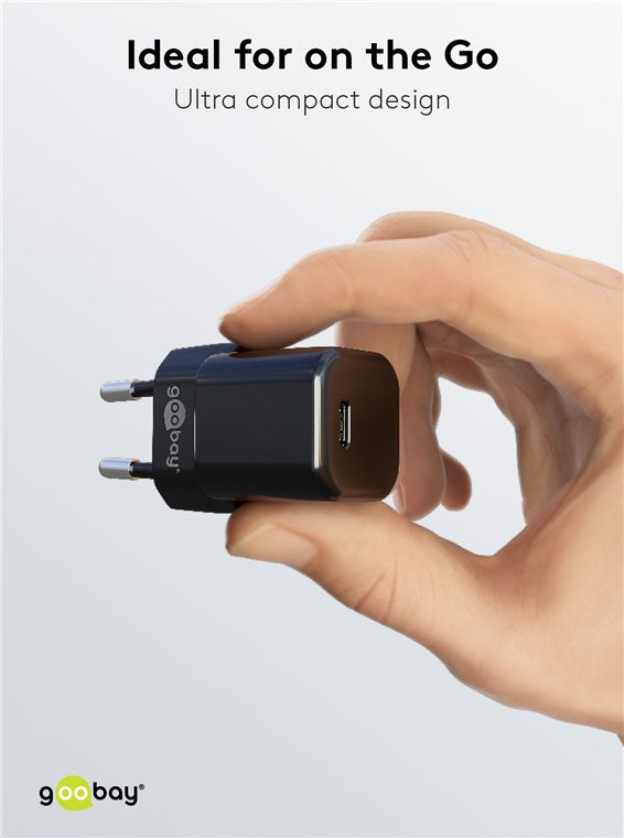 Alimentatore Caricatore Rapido USB-C PD GaN Nano 20W 3A Nero