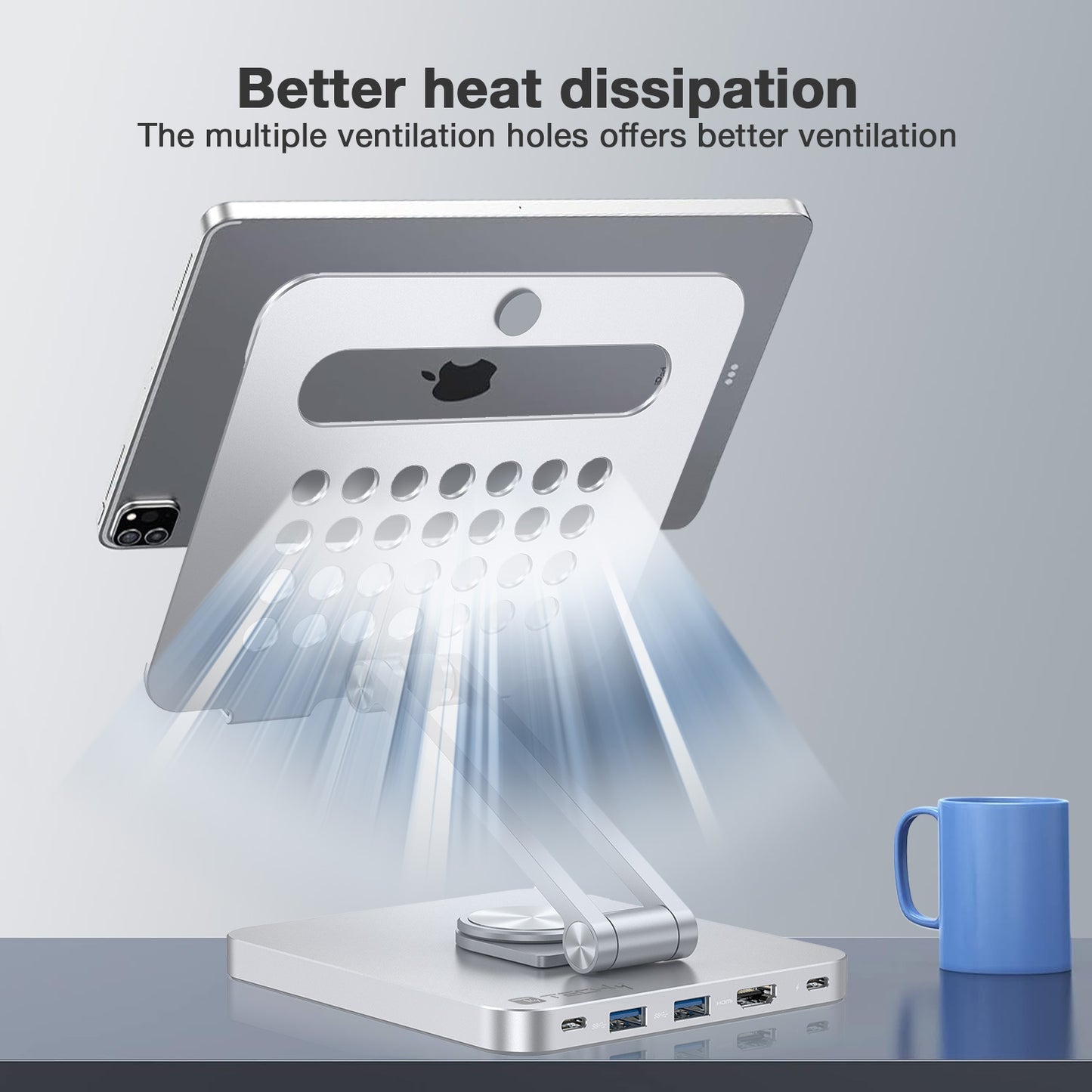 Supporto per Tablet Hub Docking Station USB-C 8 in 1