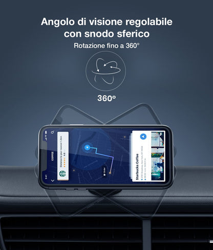 Supporto Smartphone Magnetico con Doppio Snodo Metallico 360°