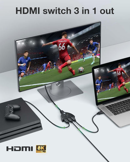 Switch Splitter HDMI 3x1 8K@60Hz Compatto