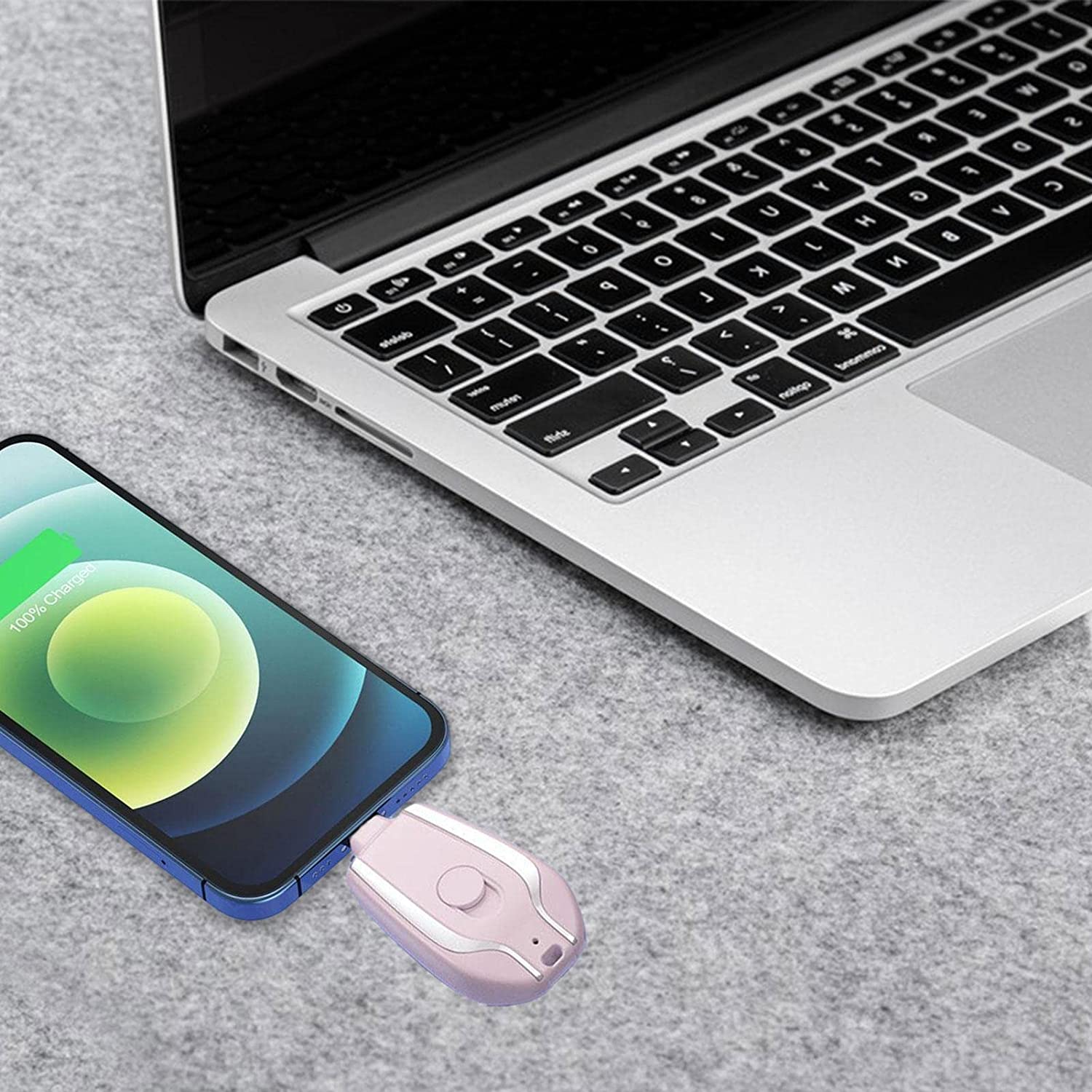 Mini power bank emergenza 1500 mah portachiavi caricabatterie portatile usb-c