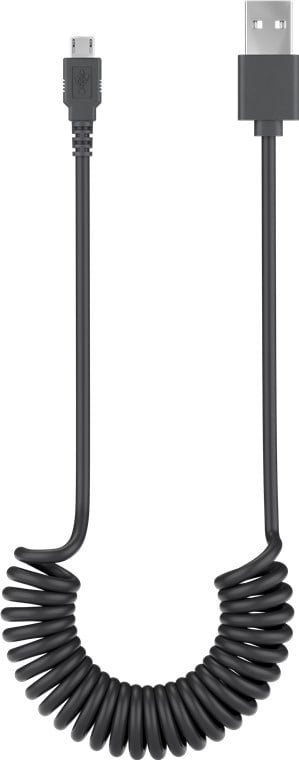 Cavo USB 2.0 Spiralato A maschio/microB 5 pin maschio 1m Nero