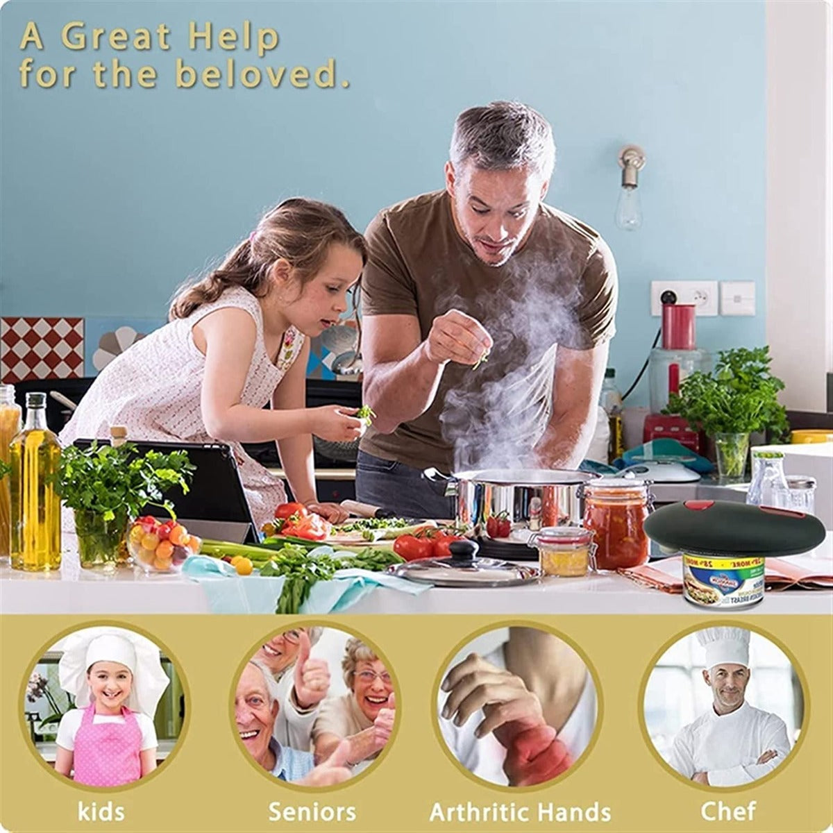 Apriscatole elettrico per cucina apriscatole a batteria portatile con bordo liscio apriscatole automatiche con un solo tocco