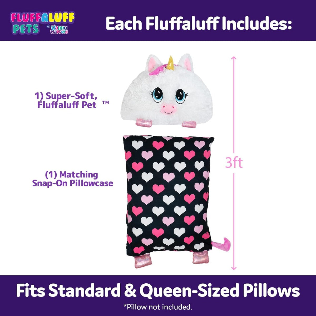 Fluffaluff Pets - Cuscino Giocattolo e Peluche in Uno