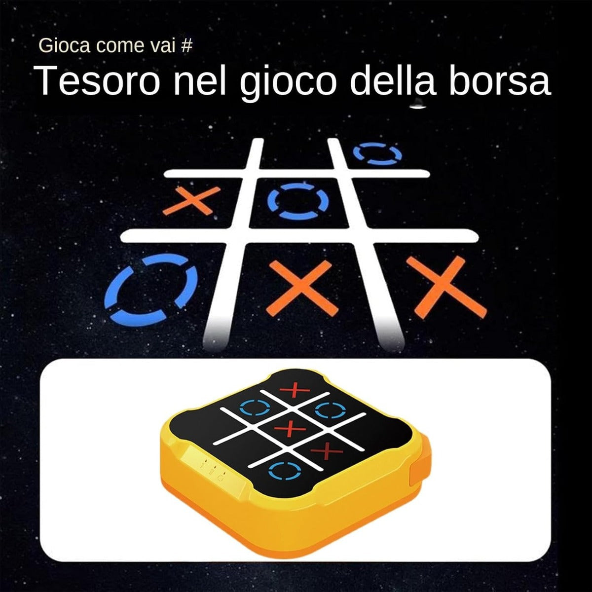 Gioco Elettronico Tic-Tac-Toe Portatile – Tris 3 in 1 con 9 Livelli di Difficoltà