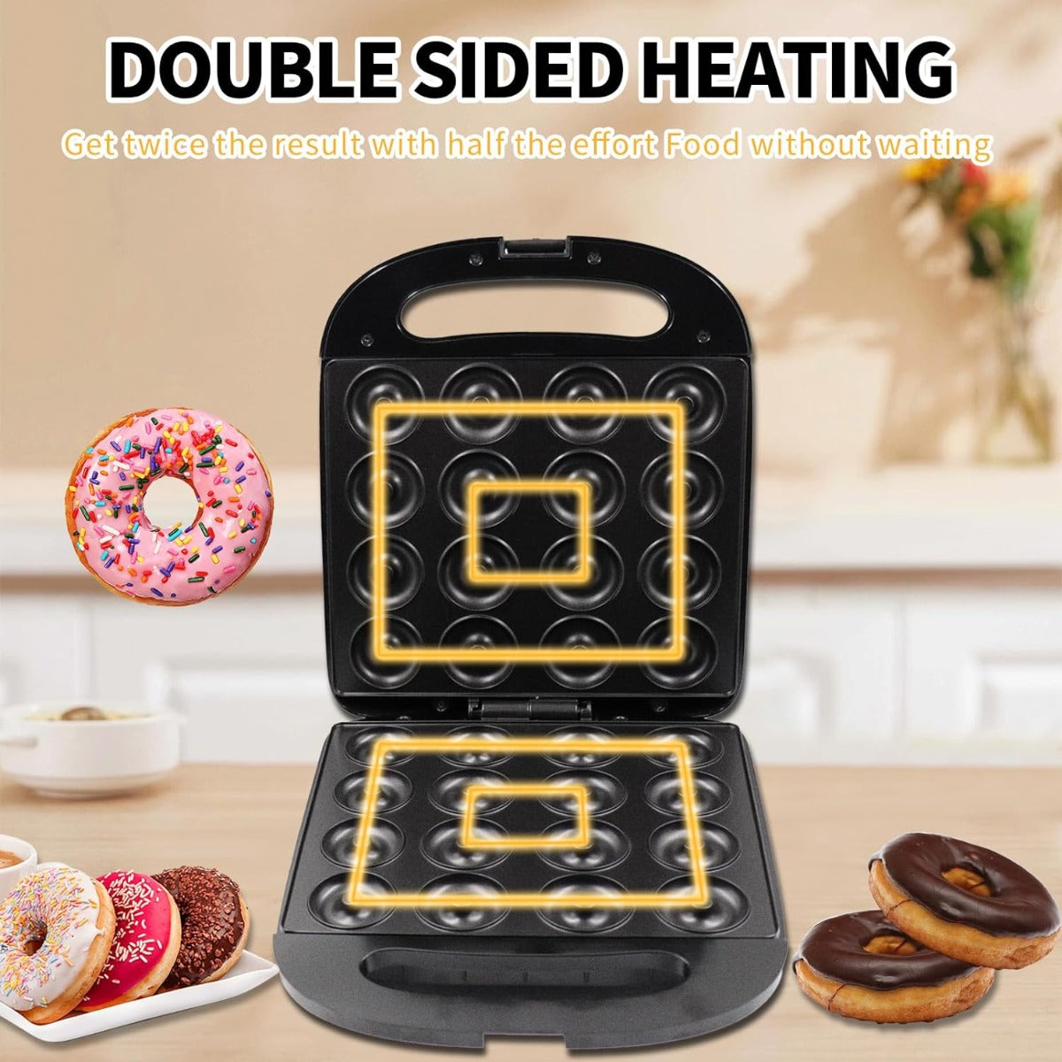 Macchina per ciambelle donut maker 16 mini ciambelle con superficie antiaderente