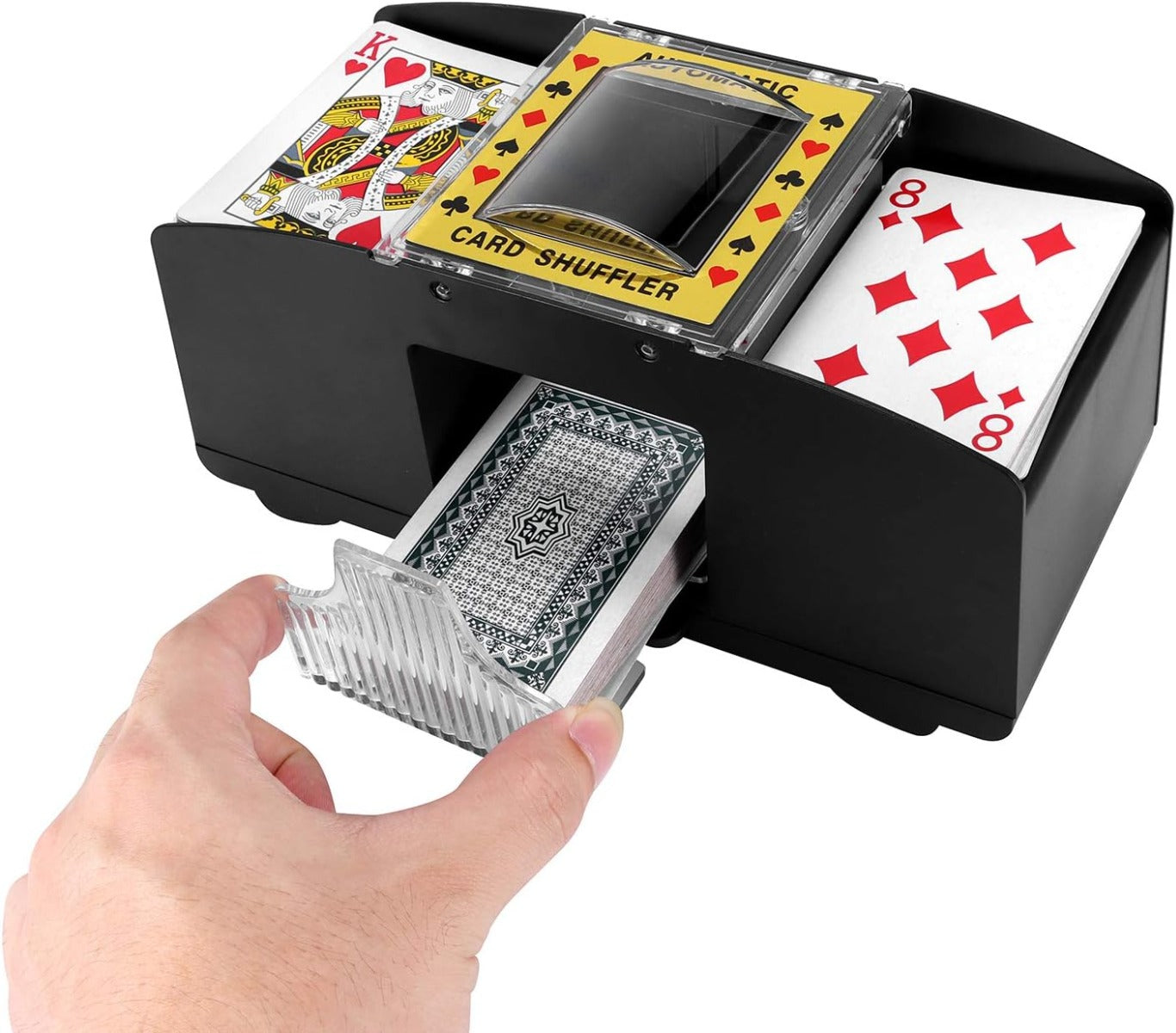 Mescolatore di Carte Automatico a Batteria per Uno/Due Mazzi