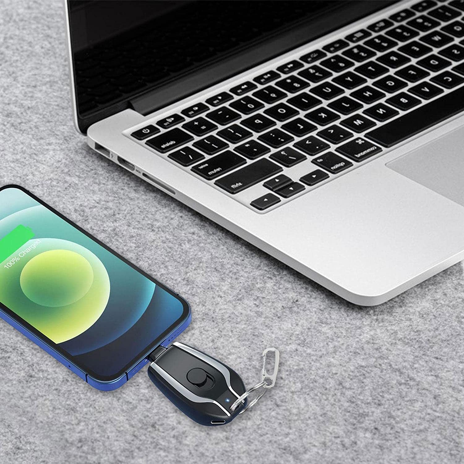 Mini power bank emergenza 1500 mah portachiavi caricabatterie portatile usb-c