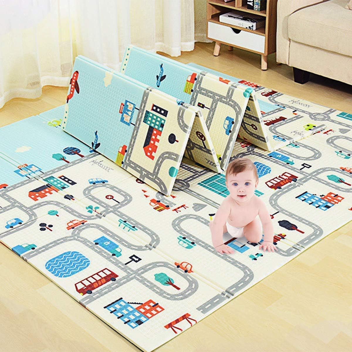 Tappetino da gioco reversibile extra large per bambini