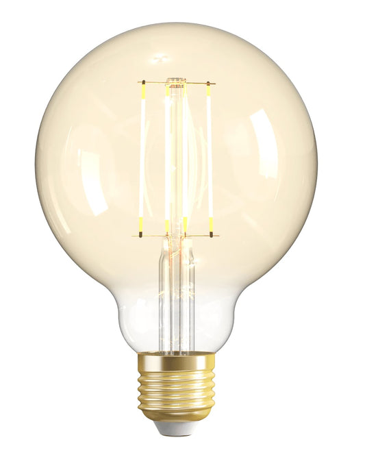 Lampadina Intelligente Globo E27 Ambra Calda 4,9W LED a Filamento Alexa Google Assistant Classe F, R5139