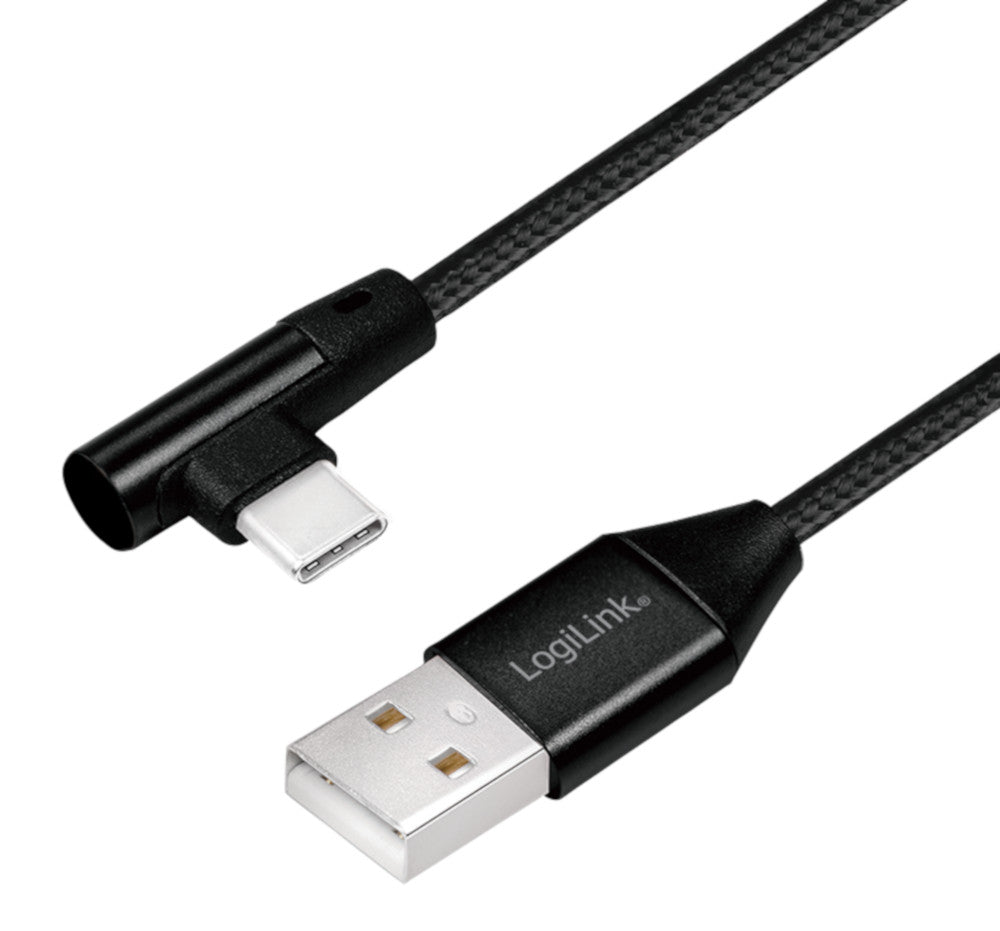 Cavo HighSpeed USB-C Maschio Angolato/USB-A Maschio Dritto 1m Nero