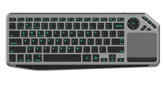 Tastiera Wireless Dual Mode Bluetooth & 2.4G per Smart TV Retroilluminata con Touchpad