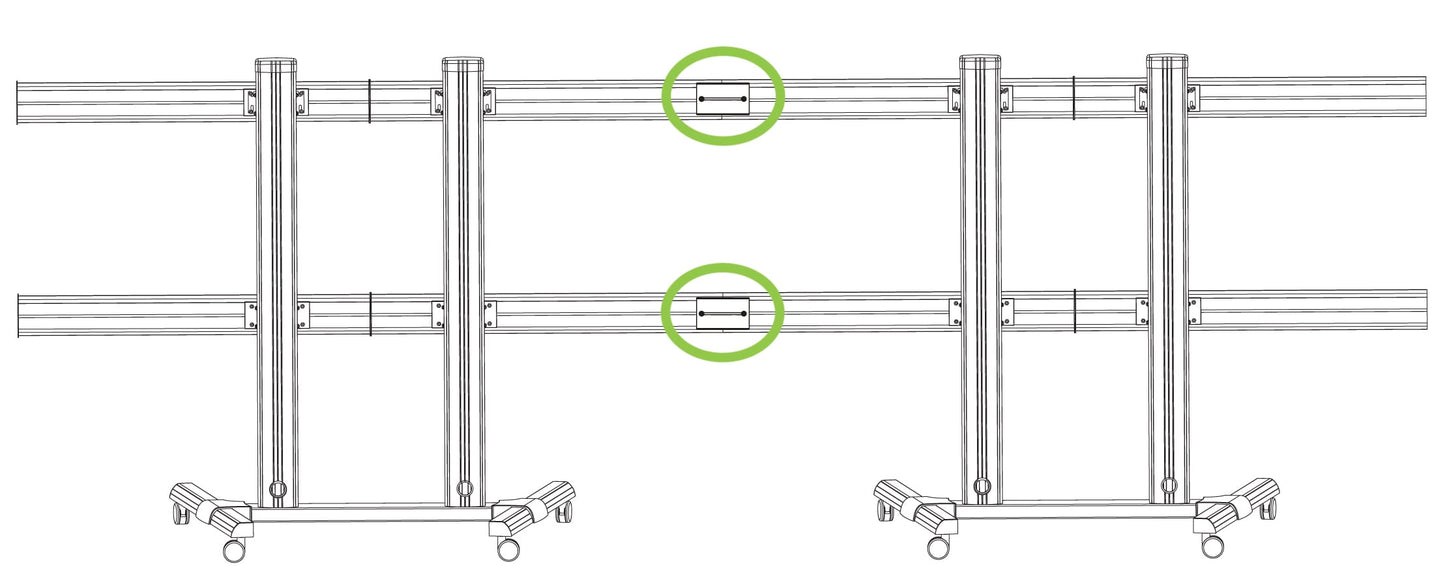 Kit Staffe di Giunzione per Supporto Video Wall da Pavimento ICA-TR4VW