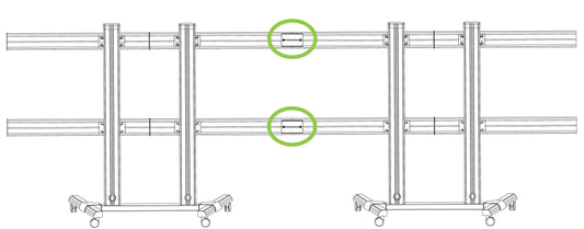 Kit Staffe di Giunzione per Supporto Video Wall da Pavimento ICA-TR4VW