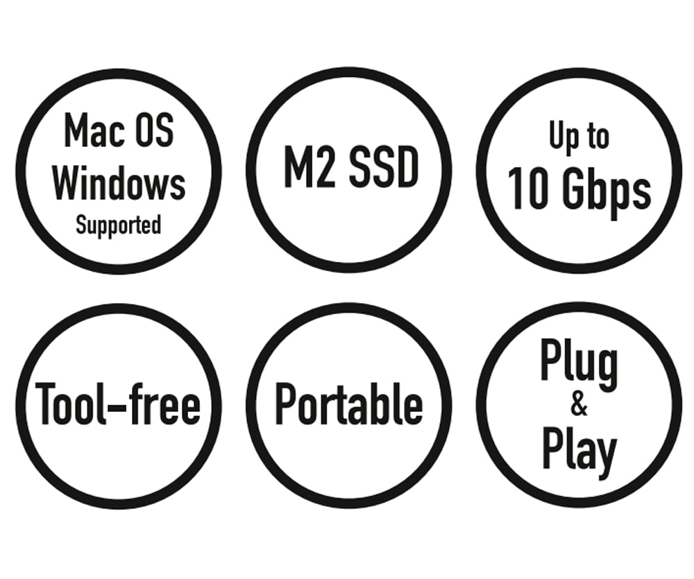 Adattatore USB-C 3.2 Quickport per SSD M.2 NVMe (PCIe) e SATA (NGFF)