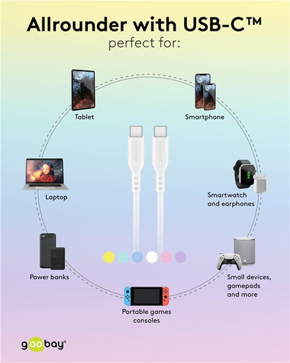 Cavo USB-C Maschio/Maschio USB 2.0 in Silicone 1,5 metri Azzurro