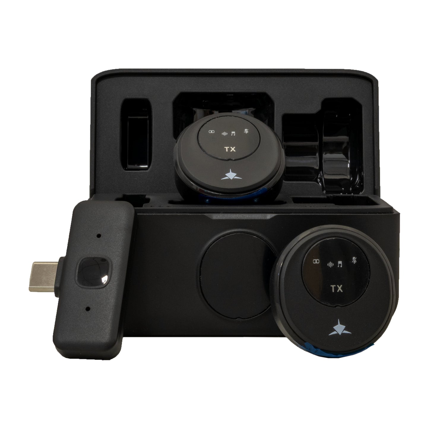 Set 2 Mini Microfoni Lavalier Wireless con Ricevitore USB-C e Custodia di Ricarica, TASSA