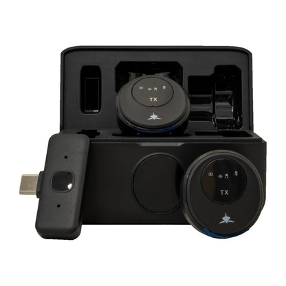 Set 2 Mini Microfoni Lavalier Wireless con Ricevitore USB-C e Custodia di Ricarica, TASSA