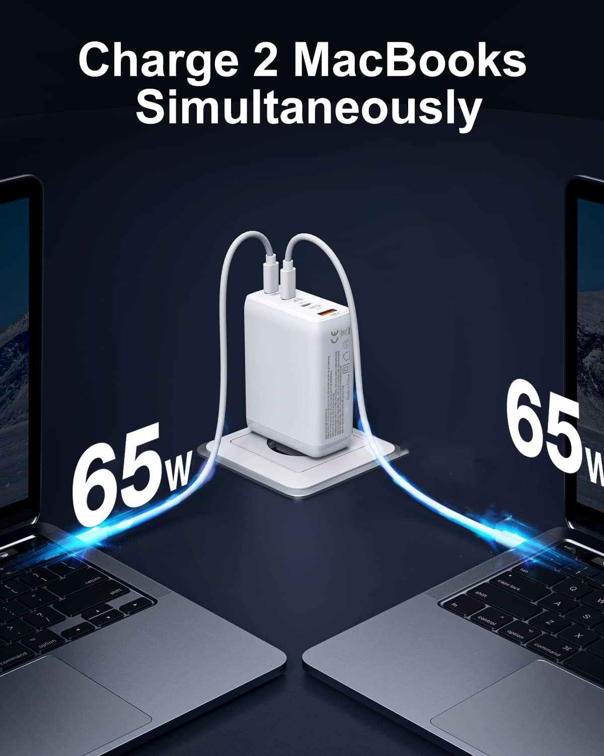 Caricatore Alimentatore GaN 3 porte USB-C e 1 USB-A da Muro 140W