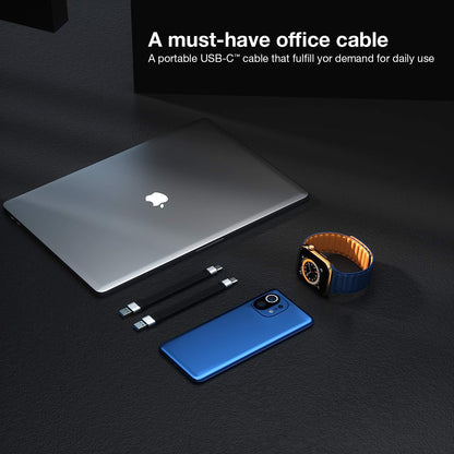 Cavo Corto Piatto USB-C Maschio a USB-A Maschio Ricarica Rapida FPC 12 cm