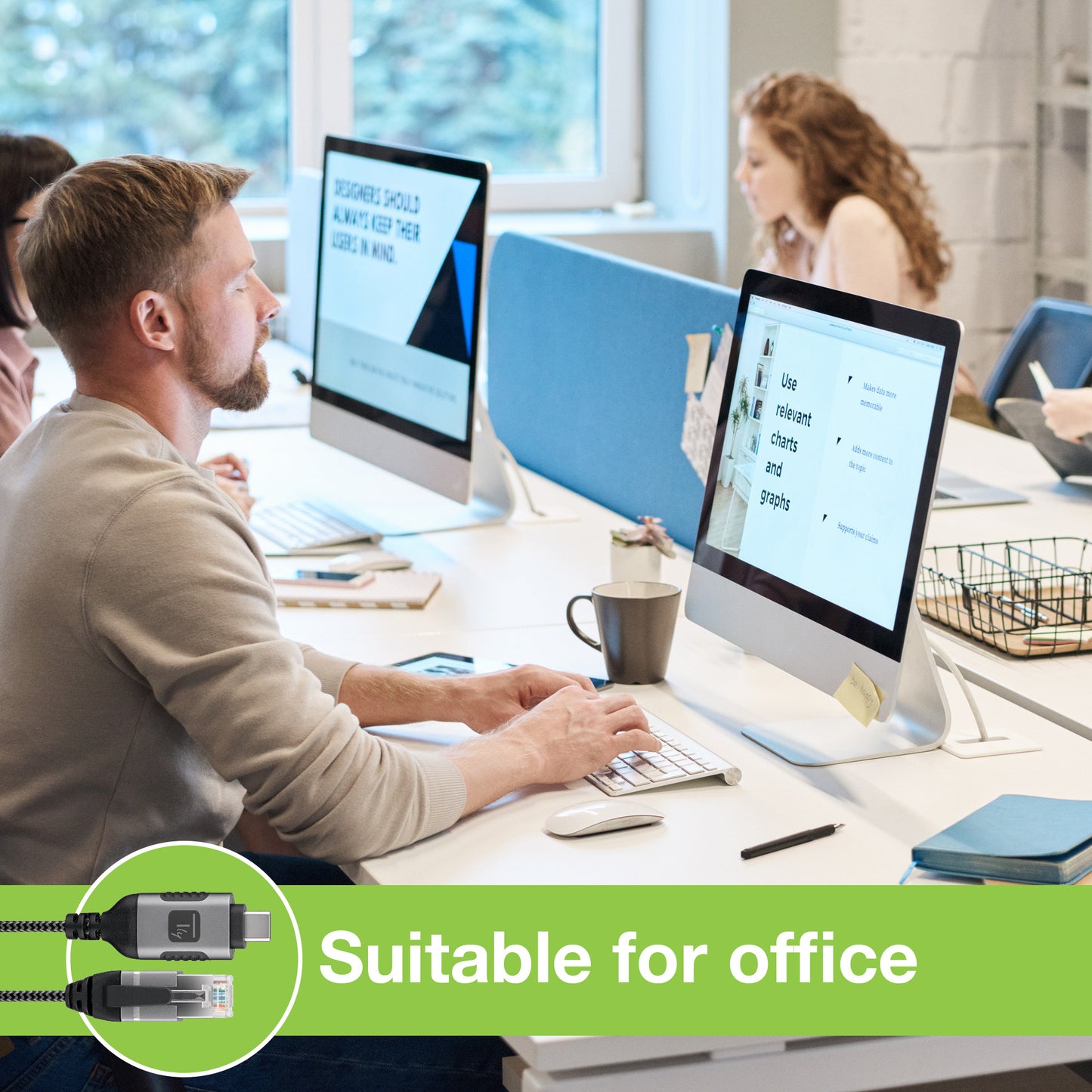 Cavo USB-C Maschio a Ethernet RJ45 Maschio 2m