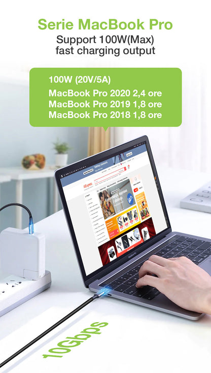 Cavo USB 3.2 Gen 2x2 USB-C M/M E-Mark 1m 4K Nero