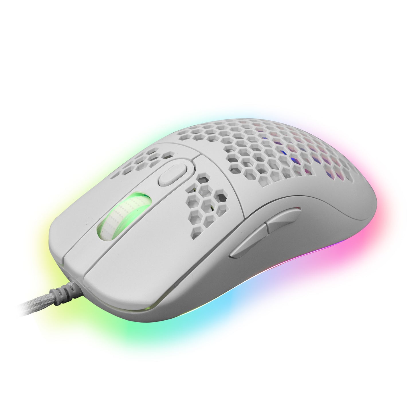 Mouse Ottico USB Gaming 6400 Dpi Retroilluminazione LED RGB 6D Bianco, GALAHAD