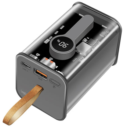 Power Bank 20000 mAh 1x USB-A 1x USB-C con Display PD & QC Trasparente