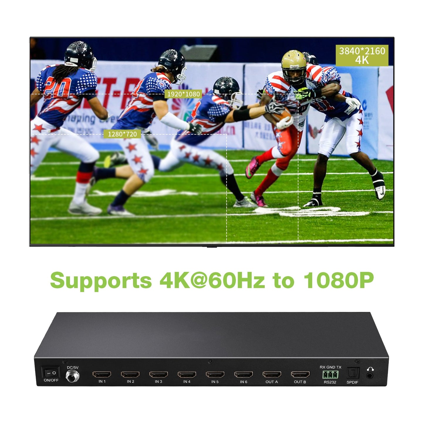 Matrix HDMI 2.0 6X 2 18Gbps 4k@60Hz con Audio e ARC