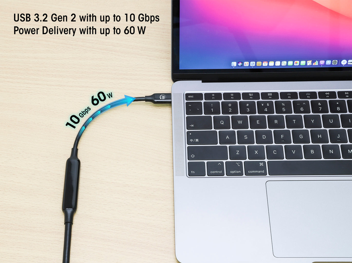 Cavo USB-C Maschio/Maschio USB 3.2 Gen2 SuperSpeed 3 metri Nero